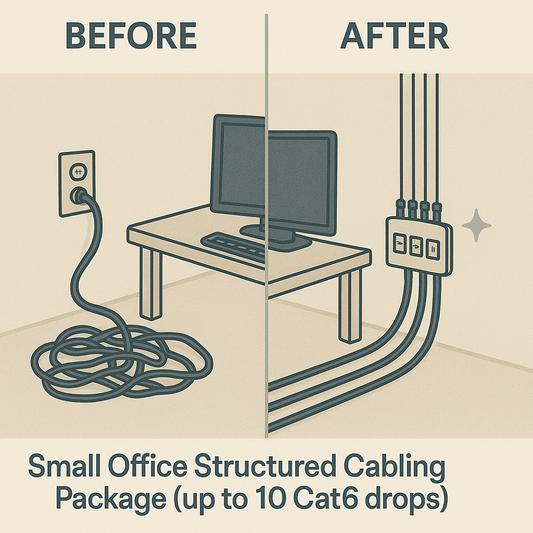 Small Office Structured Cabling Package (up to 10 Cat6 drops)
